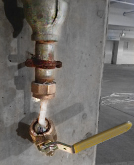 Frozen and broken auxiliary drain